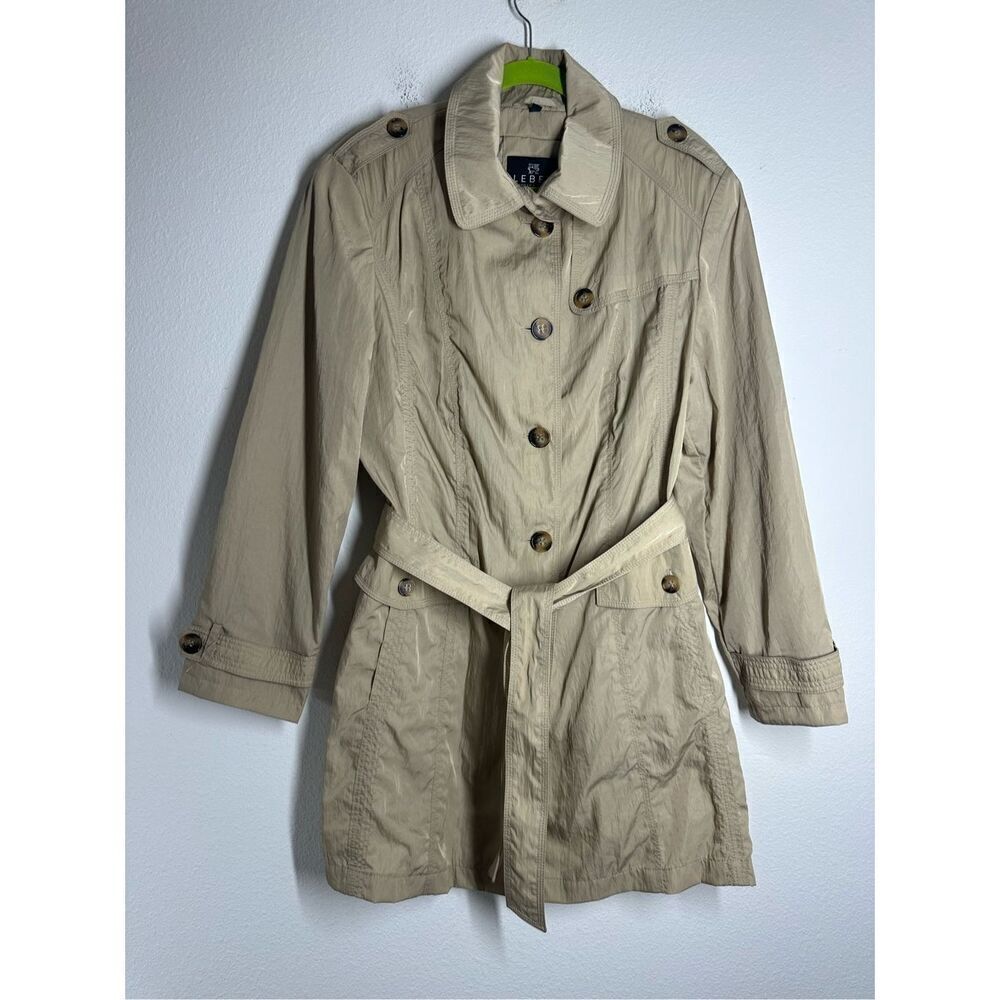 NWOT Barbara Lebek Beige Trench Coat Belted Size 20 UK/ 16 US